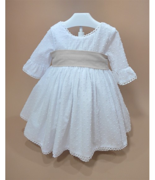 Vestido plumeti blanco y...